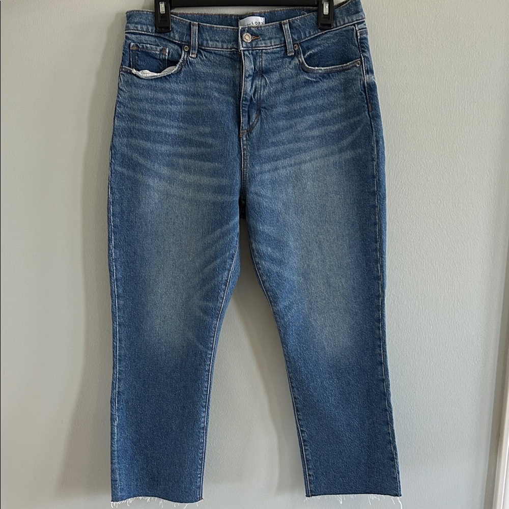 LOFT The Straight Crop Petite Jeans